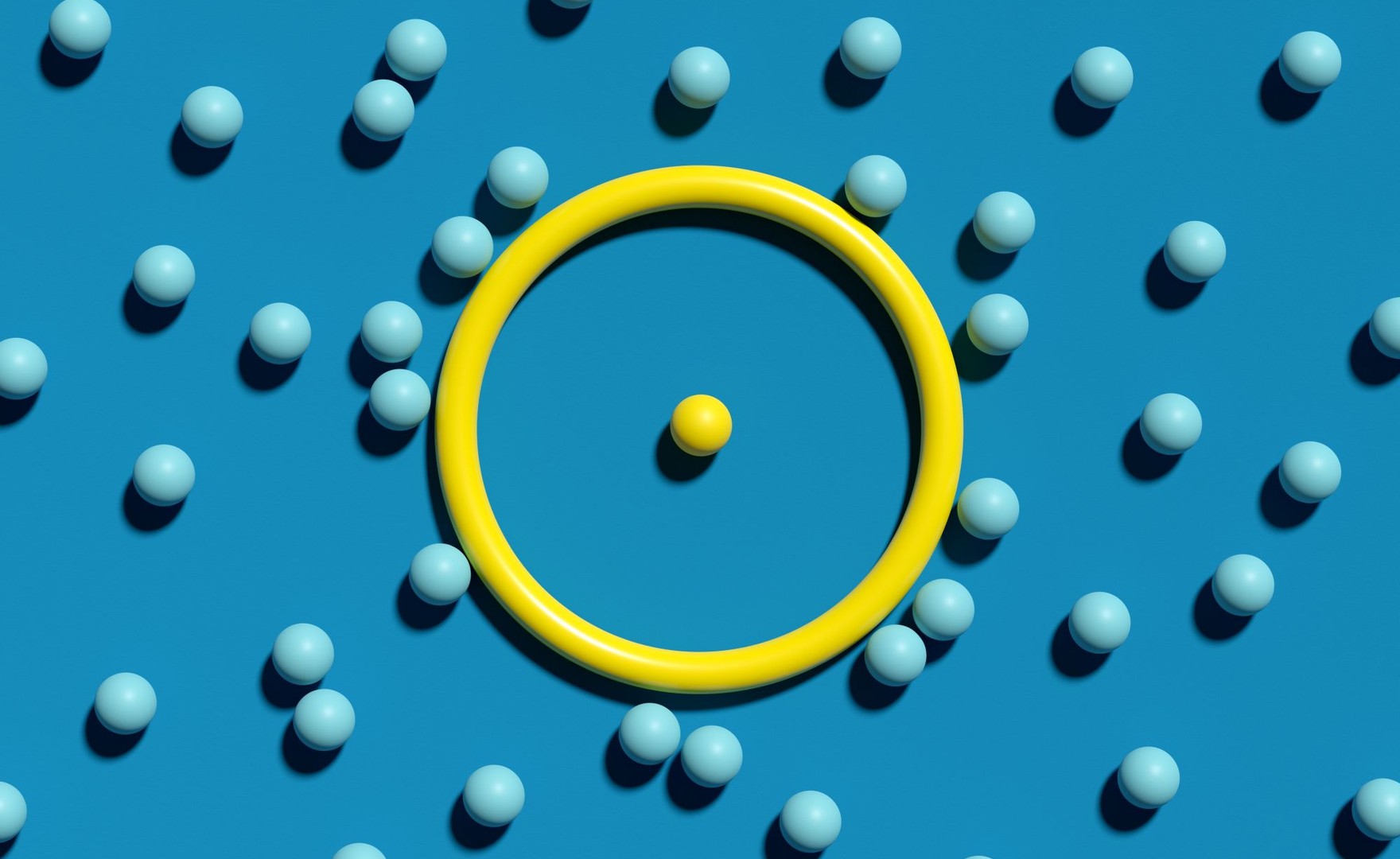 Illustration of a yellow ball in a yellow ring